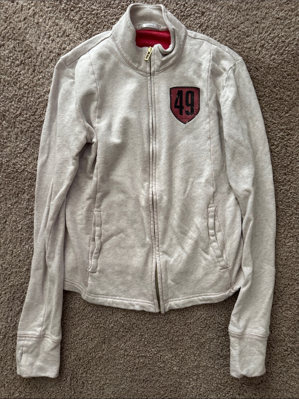 NFL Kids Light Gray Full-Zip Jacket with Red Accent